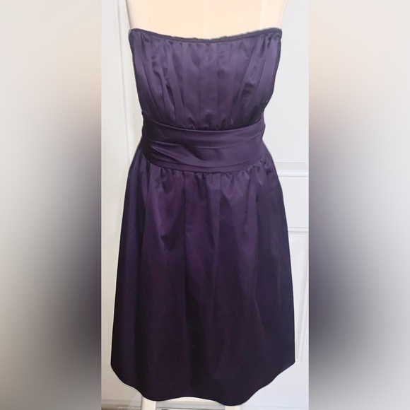 David Bridal Purple Strapless midi dress with pockets size 16 - Picture 11 of 12